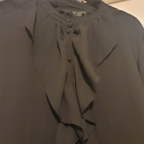 Who What Wear Black Ruffle Collar Blouse XXL (NWOT) - Picture 5 of 5